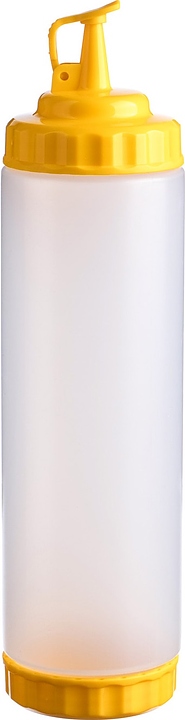 Диспенсер для соуса Gastroplast 79694 750 мл d=7 см h=27 см (пластик) прозрачный c 2 желтыми крышками