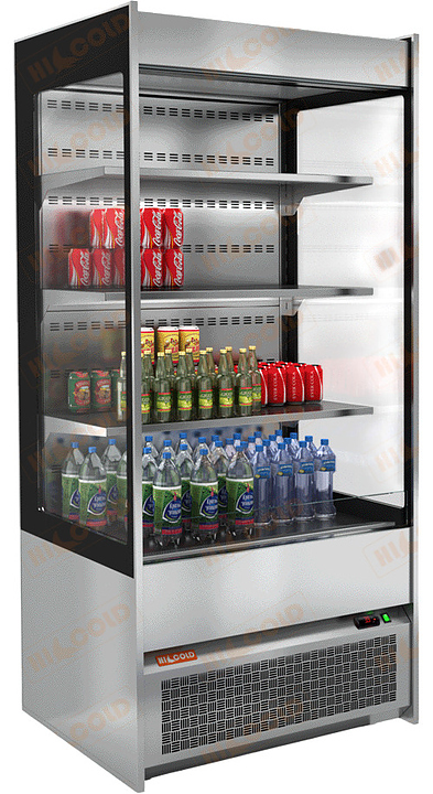 Горка холодильная HICOLD RDM 80/7 20SLIM 840х700х2000 мм, нержавеющая сталь, черный