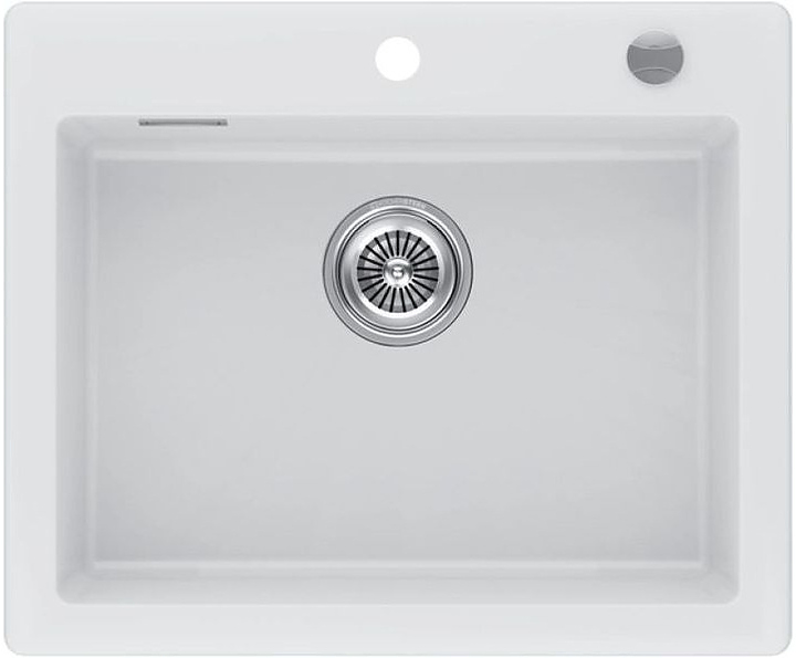 Кухонная мойка KUCHENSTERN 302KW30 TOPKERAM 60 KeraPlus 615х510х190 мм кристальный белый