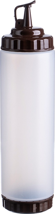 Диспенсер для соуса Gastroplast 79692 750 мл d=7 см h=27 см (пластик) прозрачный c 2 коричневыми крышками