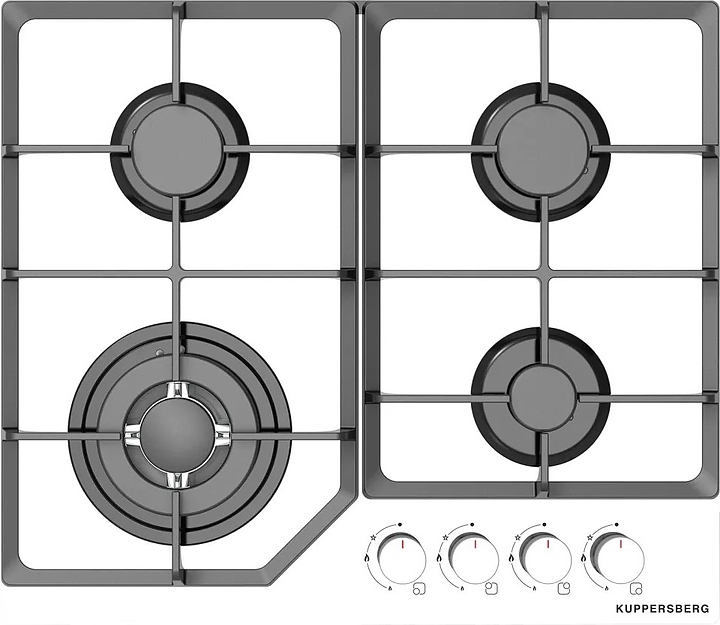 Варочная панель газовая Kuppersberg FG 60 W белое стекло