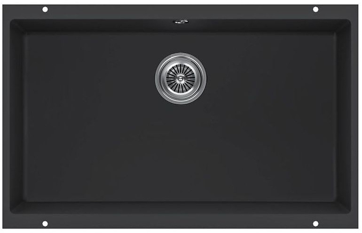 Кухонная мойка KUCHENSTERN 103BL10 UNDER 80 Ku-Granit 730х460х190 мм черный