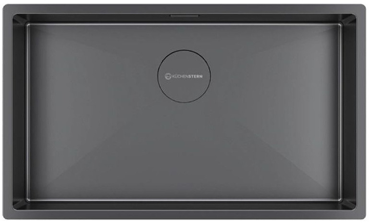 Кухонная мойка KUCHENSTERN 504GM50 KRAFT 80 AISI 304 740х440х200 мм вороненая сталь