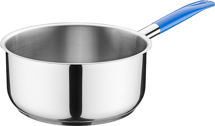 Сотейник MGSteel 79193 5 л d=24 см h=11 см (нерж. сталь) с синей ручкой (винил)