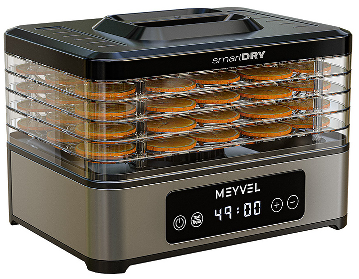 Дегидратор MEYVEL MDH5-1P (Black) 11 л 400 Вт черный, серебристый