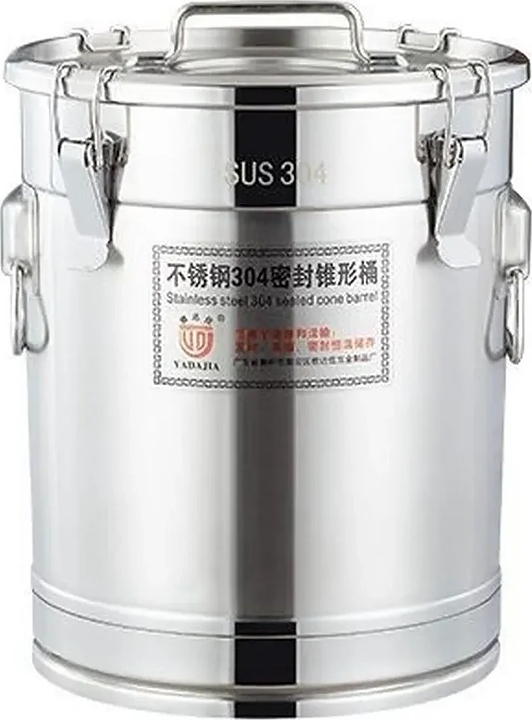 Ведро-контейнер для продуктов Restopit тр25 25 л d=30 см h=38 см с герметичной крышкой с защелками (нерж. сталь)