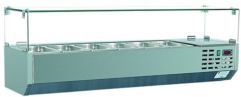 Витрина холодильная настольная Bolarus NSCH-2 INOX для SCH-2 INOX (2 дв, мрам.ст. с борт)