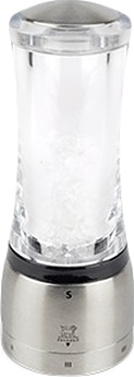 Мельница для соли Peugeot Daman 25434, 60х160 мм, акрил / нержавеющая сталь / металлический измельчитель, прозрачная