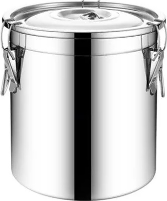 Контейнер для продуктов Restopit тр34 33 л d=35 см h=36 см с герметичной крышкой с защелками (нерж. сталь)