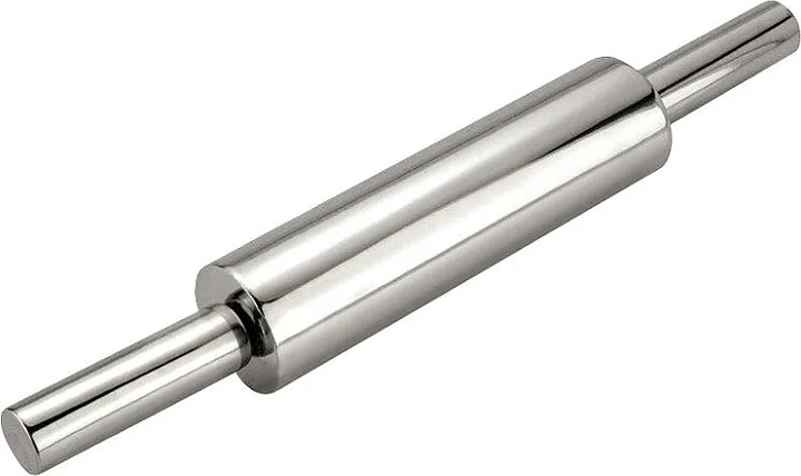 Скалка Restopit рп1067 l=25 см d=6,3 см (нерж. сталь) с крутящимися рукоятками