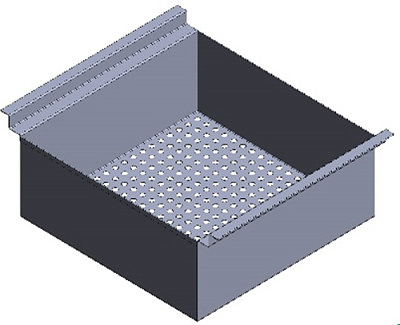 Вставка перфорированная в ванну Assum ВП 100-ВМС-1/400 480x390x100 мм нержавеющая сталь