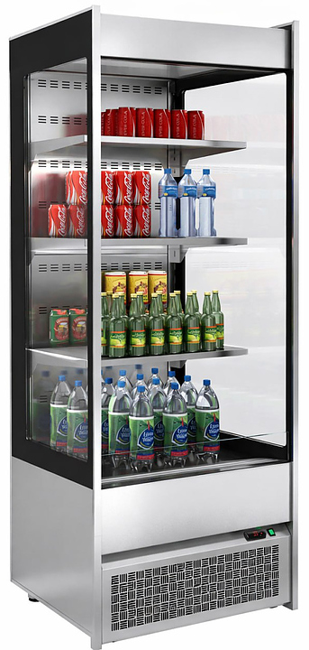 Горка холодильная HICOLD RDM 50/7 20SLIM 540х700х2000 мм, нержавеющая сталь, черный