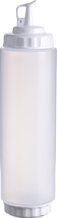 Диспенсер для соуса Gastroplast 79698 1000 мл d=7,5 см h=29,5 см (пластик) прозрачный c 2 белыми крышками