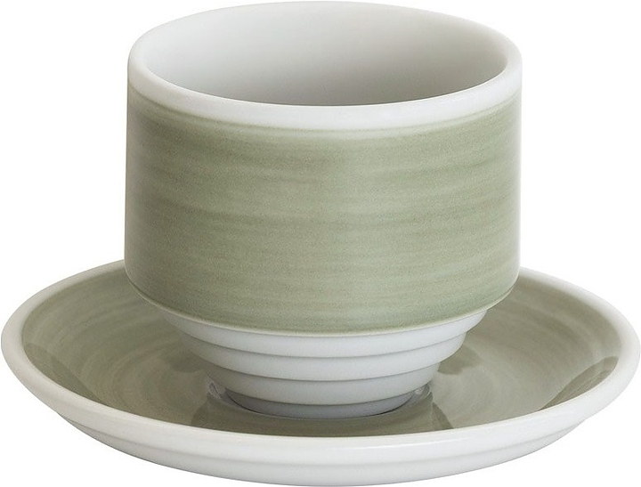 Кофейная пара Loveramics Deco C118-017BGH/C118-036BGH 200 мл (фарфор) серая (gray handpaint)