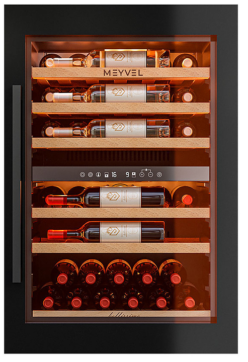 Винный шкаф MEYVEL MV47PRO-KBB2 129 л 592х572х882 мм сталь, черный