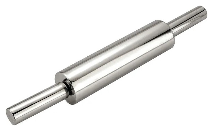 Скалка Restopit рп1068 l=25 см d=5,1 см (нерж. сталь) с крутящимися рукоятками