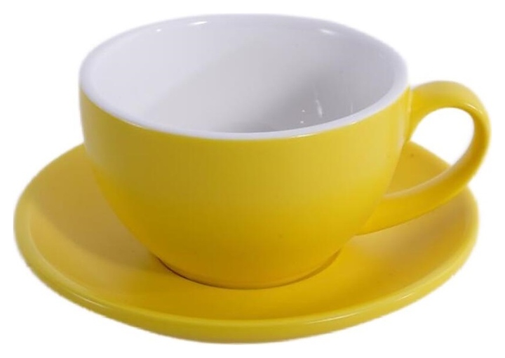 Чайная пара P.L. Barbossa Barista S0120-300-matte yellow 320 мл (фарфор) желтая матовая