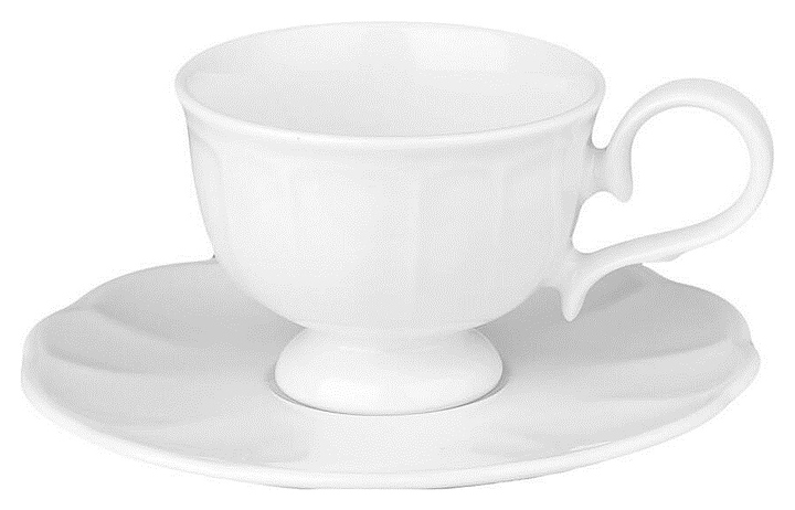 Кофейная пара Noble Bella 305607А/305017А 90 мл (фарфор) белая