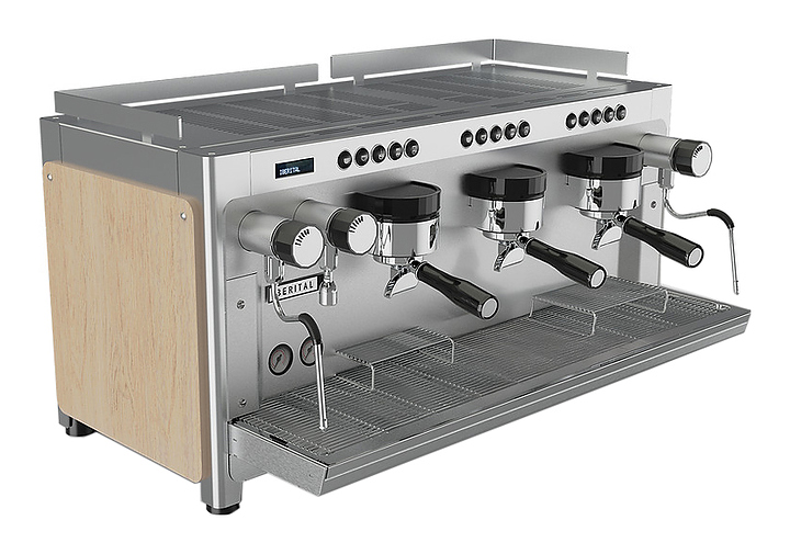 Кофемашина IBERITAL Tandem 3 GR + ЖК-дисплей (Датчик температуры) высокая группа, дерево