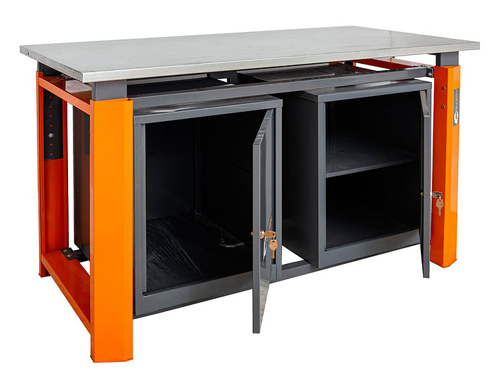 Верстак слесарный двухтумбовый КМК завод TOOLLBOX Premium ТВР1500(ТВ0-ТВ0) оранжевый, серый
