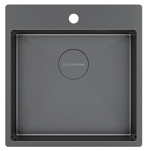 Кухонная мойка KUCHENSTERN 506GM50 WERK 50 AISI 304 490х510х200 мм вороненая сталь