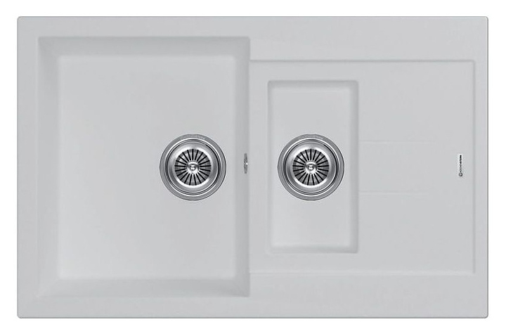 Кухонная мойка KUCHENSTERN 207WH20 PLAT 60-2 α-Granit 780х500х200 мм белый