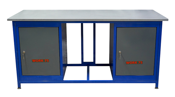 Верстак слесарный двухтумбовый КМК завод WORK75 WK1800(Т5-Т5) синий, серый