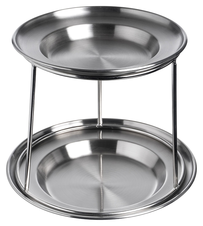 Этажерка для морепродуктов MGprof 80218 d=17/20 см h=16 см (нерж. сталь) 2-ярусная