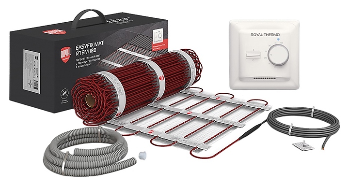 Комплект теплого пола Royal Thermo EasyFix Mat RTEM 2-180-3 с терморегулятором Basic