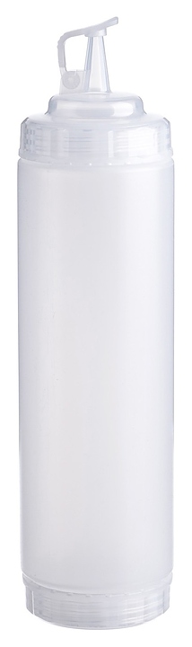 Диспенсер для соуса Gastroplast 79690 750 мл d=7 см h=27 см (пластик) прозрачный c 2 прозрачными крышками