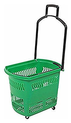 Корзина-тележка покупательская EKSI PBT45-GN зеленая