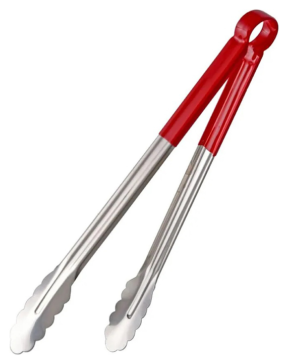 Щипцы для гриля Restopit рп788 l=35,5 см (нерж. сталь) с красной силиконовой ручкой