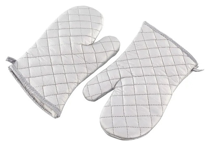 Рукавицы термостойкие Restopit рп308 l=28 см (хлопок / синтепон) антипригарные серебристые (1 пара)