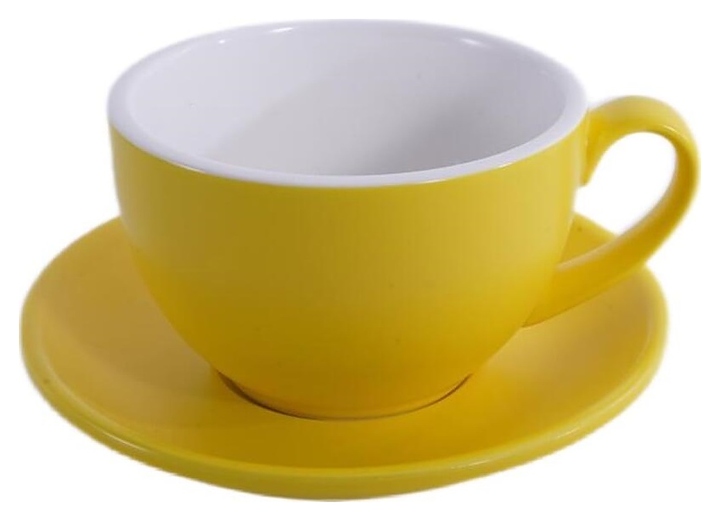 Чайная пара P.L. Barbossa Barista S0120-350-matte yellow 370 мл (фарфор) желтая матовая