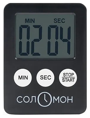 Таймер электронный Соломон 5219669 (H=7,L=53,B=70мм;черный)