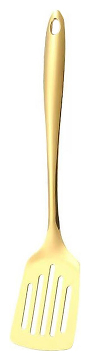 Лопатка сервировочная P.L. Proff Cuisine EBUB-13G / DJENI Blunt Oval Tip l=26,7 см перфорированная (нерж. cталь с PVD покрытием) золото