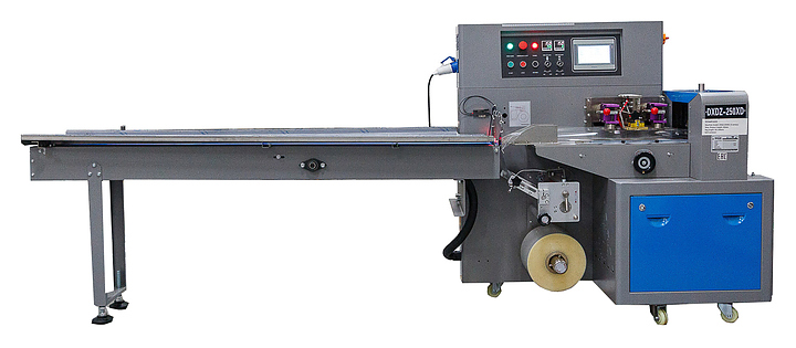 Машина упаковочная Hualian DXDZ-250XD (3 servo, лент. 150 мм, рег.форм., min bag L 65, H 40, 2-х позиц.нож)