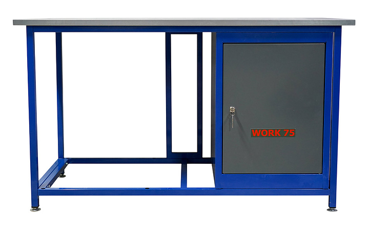 Верстак слесарный однотумбовый КМК завод WORK75 WK1500(Т0) синий, серый