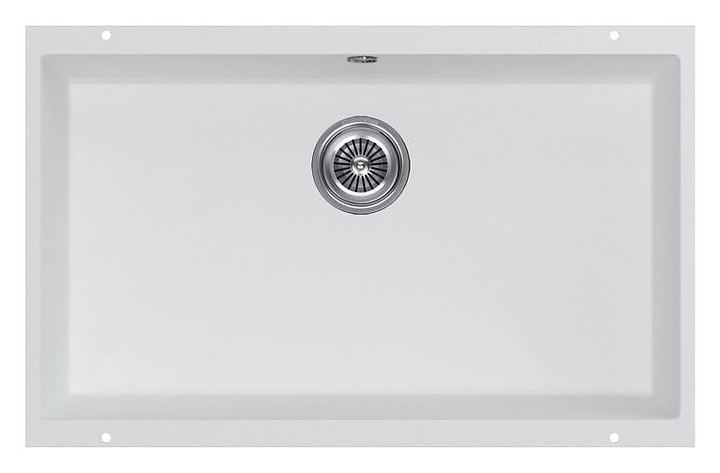 Кухонная мойка KUCHENSTERN 103WH10 UNDER 80 Ku-Granit 730х460х190 мм белый