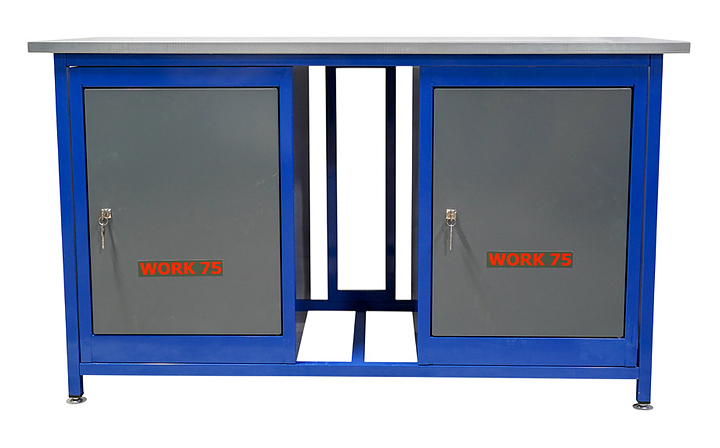 Верстак слесарный двухтумбовый КМК завод WORK75 WK1500(Т0-Т0) синий, серый