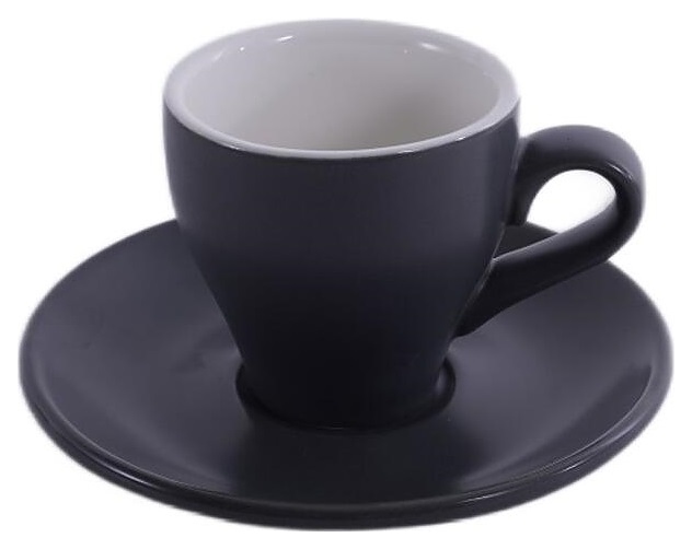 Кофейная пара P.L. Barbossa Barista S0117-matte grey 100 мл (фарфор) серая матовая