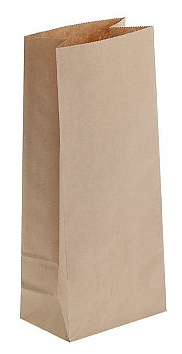 Пакет бумажный Тек-пак 170х80х50 мм прямоугольное дно крафт, 70г/м2 (коробка 600 штук)
