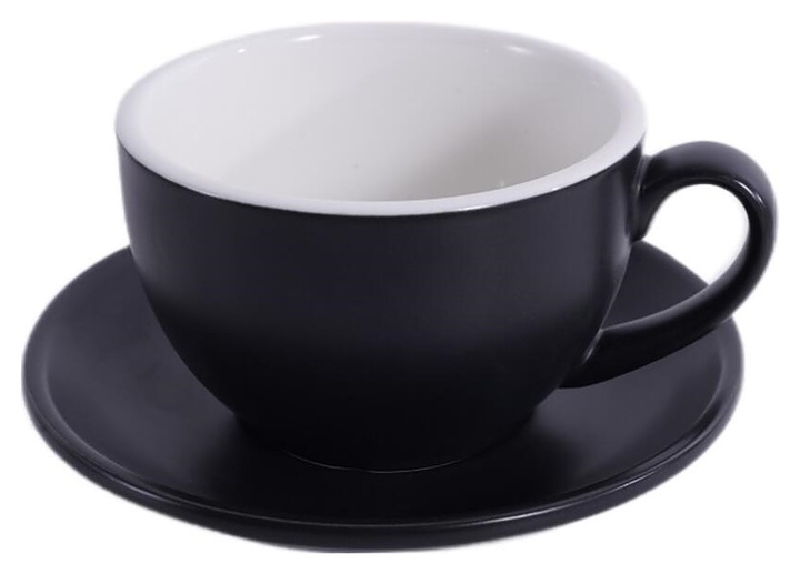 Чайная пара P.L. Barbossa Barista S0120-350-matte black 370 мл (фарфор) черная матовая