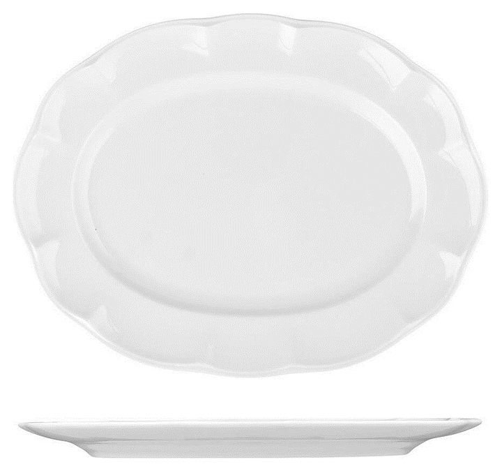 Блюдо сервировочное Noble Bella 305031А 24,2х18 см h=1,8 см (фарфор) овальное белое