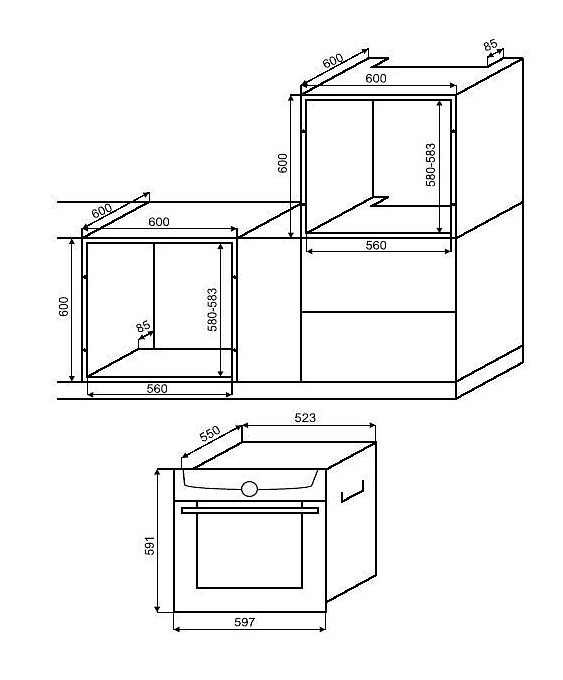 Независимый электрический духовой шкаф Krona IES 1624/1 inox