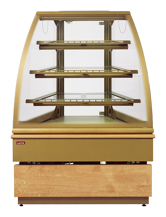 Витрина кондитерская UNIS Georgia III corner 45°, gold