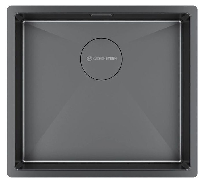 Кухонная мойка KUCHENSTERN 501GM50 KRAFT 50 AISI 304 490х440х200 мм вороненая сталь