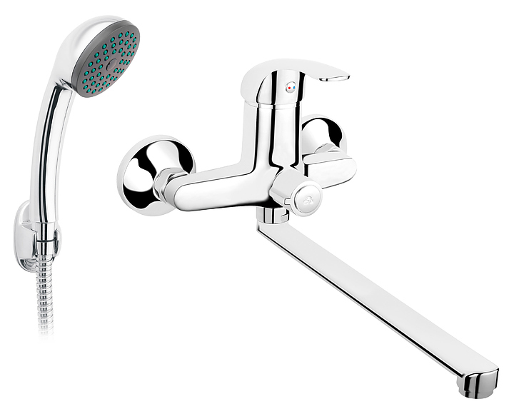 Смеситель для ванны настенный с гарнитуром FERRO VASTO BVA55A хром