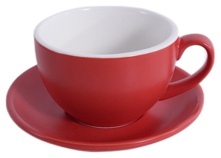 Чайная пара P.L. Barbossa Barista S0120-350-matte red 370 мл (фарфор) красная матовая