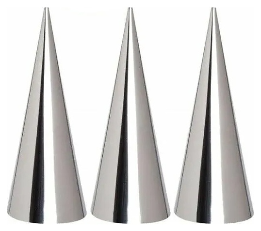 Набор конусов для выпечки Restopit рп288 (3 шт.) d=3,8 см h=14 см (нерж. сталь)